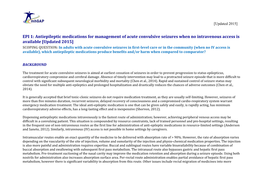 EPI 1: Antiepileptic Medications for Management of Acute Convulsive