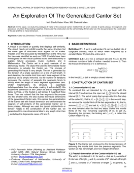 An Exploration of the Generalized Cantor Set