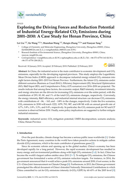 Exploring the Driving Forces and Reduction Potential of Industrial Energy-Related CO2 Emissions During 2001–2030: a Case Study for Henan Province, China