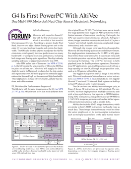 G4 Is First Powerpc with Altivec: 11/16/98