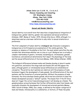 Arlene Istar Lev C.S.W.-R., C.A.S.A.C. Choices Counseling and Consulting 321 Washington Avenue Albany, New York 12206 518-463-91