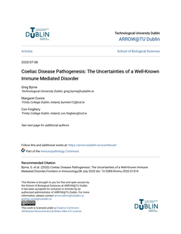 Coeliac Disease Pathogenesis: the Uncertainties of a Well-Known Immune Mediated Disorder
