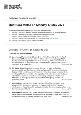 View Questions Tabled on PDF File 0.16 MB