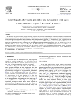 Infrared Spectra of Pyrazine, Pyrimidine and Pyridazine in Solid Argon