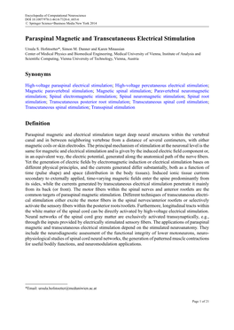 Paraspinal Magnetic and Transcutaneous Electrical Stimulation