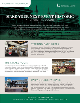 Make Your Next Event Historic at Churchill Downs