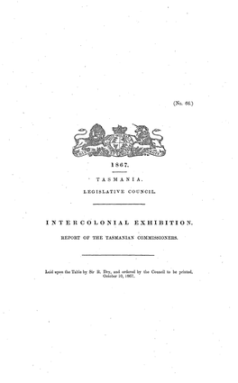Intercolonial Exhibition Report of Tasmanian Commissioners