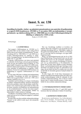 Innst. S. Nr. 138 (2001-2002)