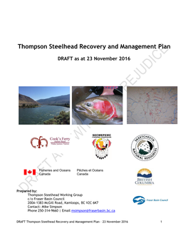 Thompson Steelhead Recovery and Management Plan