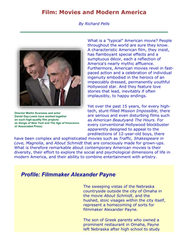 Richard Pells, "Film: Movies and Modern America"
