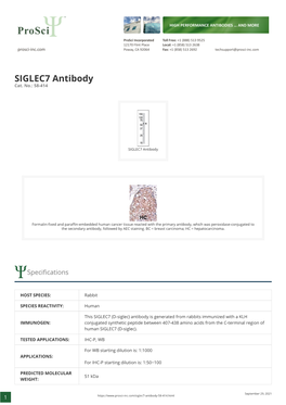 SIGLEC7 Antibody Cat