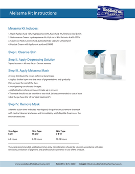 Melasma Kit Instructions