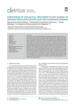 Conversion of Biological Treatment Plant Sludge To