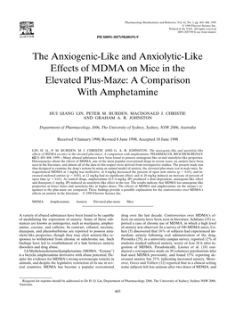 The Anxiogenic-Like and Anxiolytic-Like Effects of MDMA on Mice in the Elevated Plus-Maze: a Comparison with Amphetamine