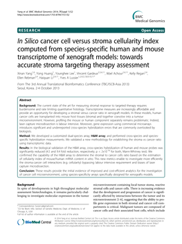 In Silico Cancer Cell Versus Stroma Cellularity