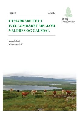 Utmarksbeitet I Fjellområdet Mellom Valdres Og Gausdal