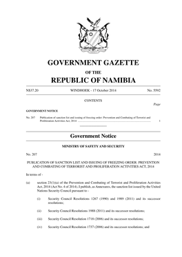 Government Gazette Republic of Namibia