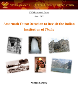 Amarnath Yatra: Occasion to Revisit the Indian Institution of Tirtha