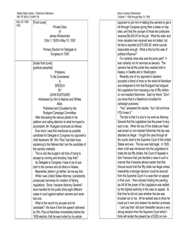 Private Diary of James Wickersham Octo 1, 1928 to May 15, 1930 Primary Election for Delegate to Congress in 1930