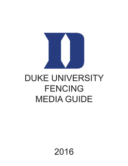 2016 Duke Fencing Media Guide.Indd