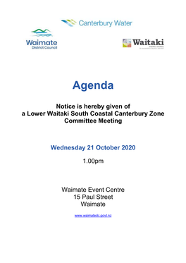 Agenda of Lower Waitaki South Coastal