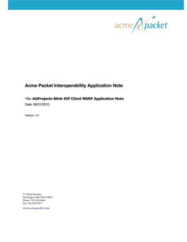 Agprojects Blink SIP Client MSRP Application Note V1.0