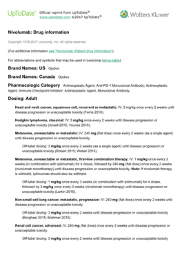 Nivolumab: Drug Information