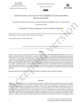 Comparative Analysis of Four QGIS Plugins for Web Maps Creation