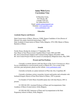 Anna Levy CV-Resume Copy.Docx