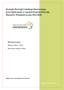 Lokalna Strategia Rozwoju Obszaru Lokalnej Grupy Działania