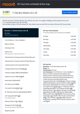 501 Bus Time Schedule & Line Route