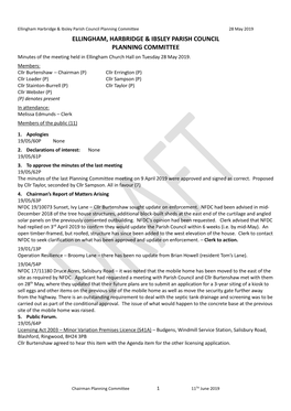 Ellingham, Harbridge & Ibsley Parish Council Planning