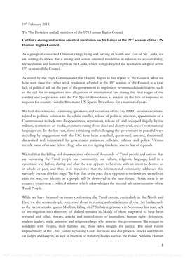 Letter to UNHRC by Northeast Clergy with Annexes 18Feb2013