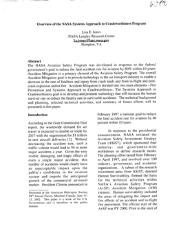 Overview of the NASA Systems Approach to Crashworthiness Program