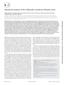 Mutational Analysis of the Chlamydia Muridarum Plasticity Zone