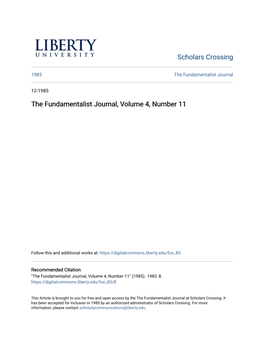 The Fundamentalist Journal, Volume 4, Number 11