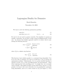 Lagrangian Duality for Dummies