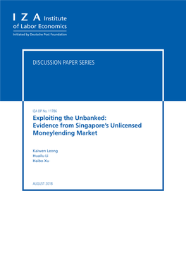 Evidence from Singapore's Unlicensed Moneylending Market