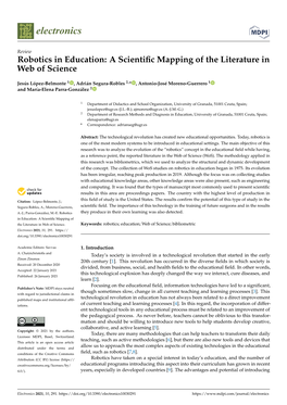 Robotics in Education: a Scientific Mapping of the Literature In