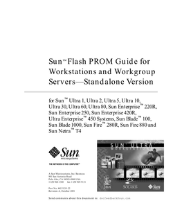 Sun™ Flash PROM Guide for Workstations and Workgroup Servers—Standalone Version