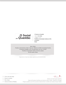 Redalyc.Favelas E Remocionismo Ontem E Hoje: Da Ditadura De 1964