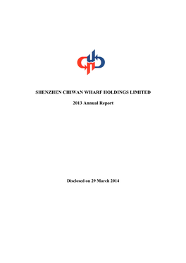 SHENZHEN CHIWAN WHARF HOLDINGS LIMITED 2013 Annual