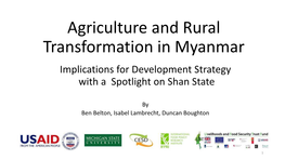 Rural Transformation and Agriculture in Shan State