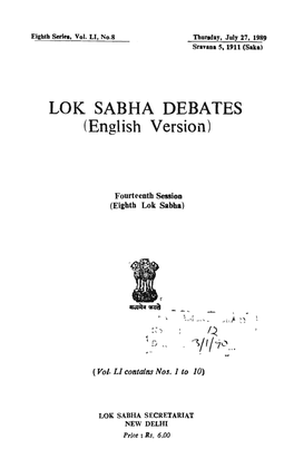 LOK SABHA DEBATES (English Version)