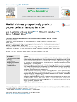 Marital Distress Prospectively Predicts Poorer Cellular Immune Function