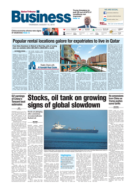 Stocks, Oil Tank on Growing Signs of Global Slowdown