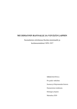 Muurmannin Rannalle Ja Venäjän Lappiin