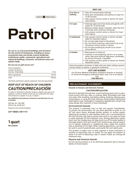 Patrol™ Are Trademarks of a Syngenta Group Company Ft