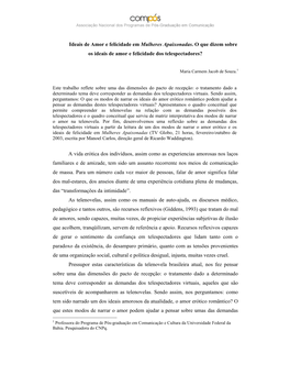 1 Ideais De Amor E Felicidade Em Mulheres Apaixonadas. O Que