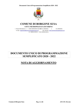 Dup 2020 2022 Nota Di Aggiornamento